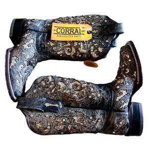 Corral Women's Golden Luminary Roots Western Boots - Snip Toe Size 5